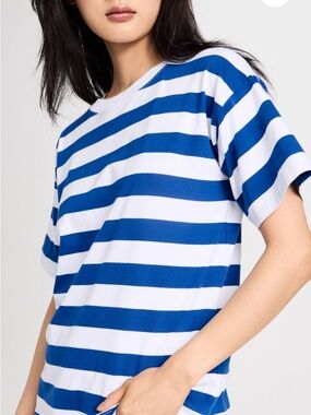 AYR Hijinx Blue & White Striped Short-Sleeve Tee